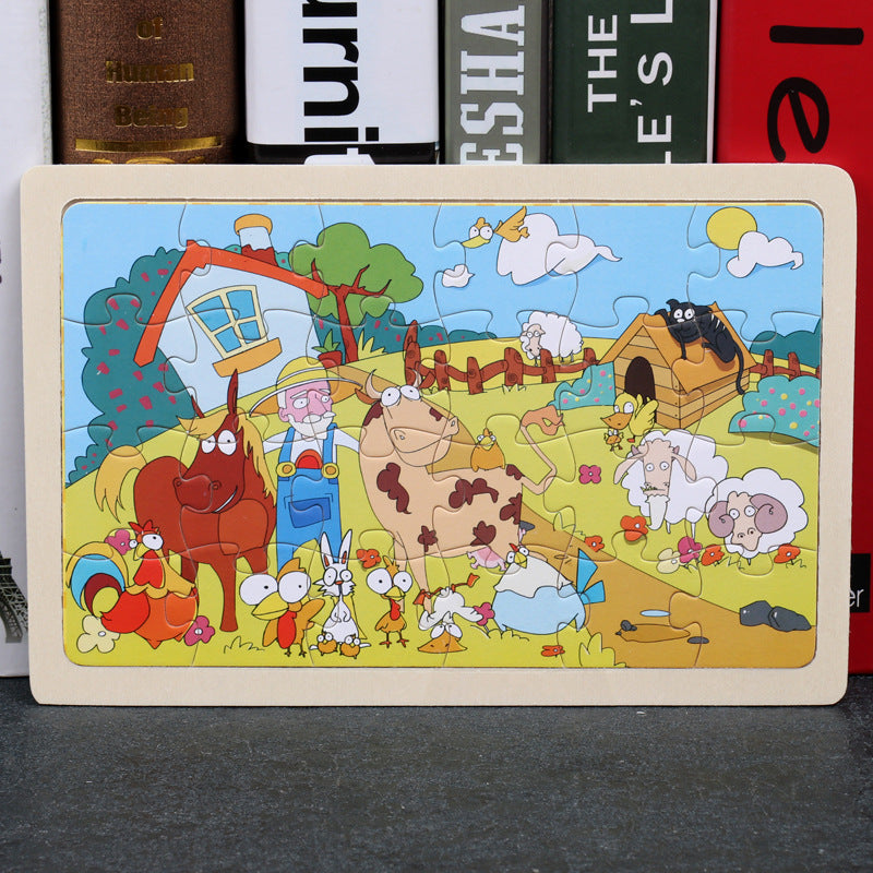 Wooden Animal Puzzle – Educational Jigsaw Toy for Kids