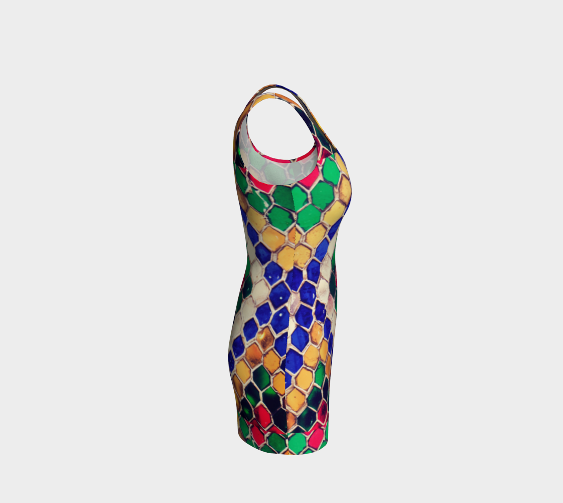 Colorful Diamond Pattern Mini Bodycon Dress