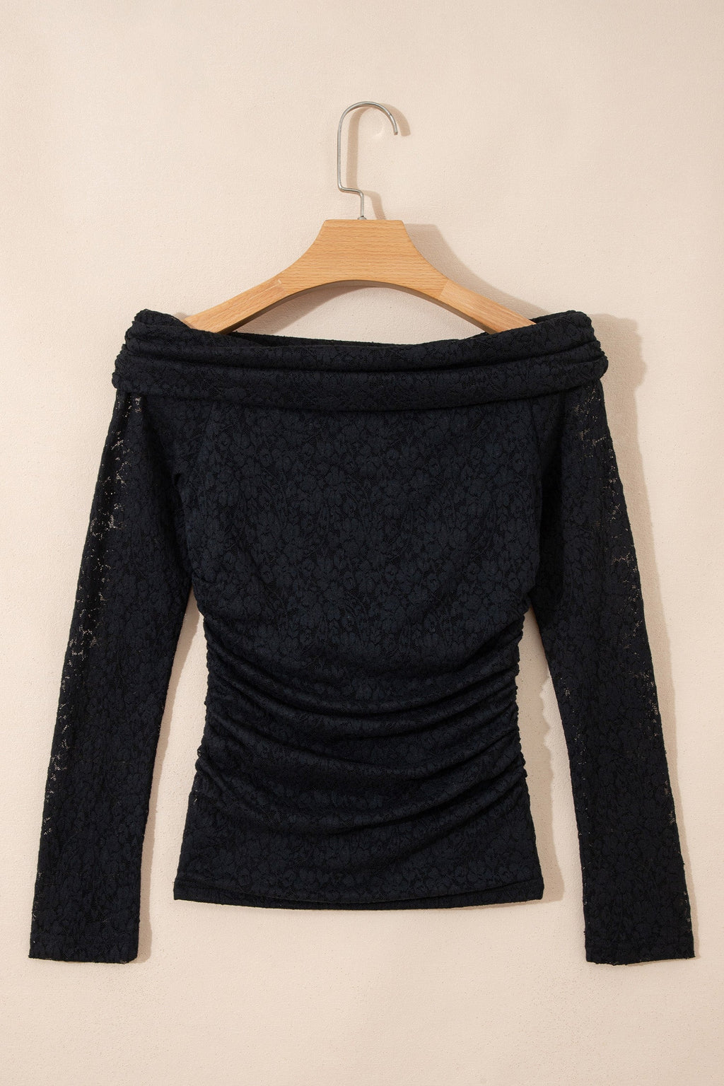 Floral Lace Off Shoulder Long Sleeve Top
