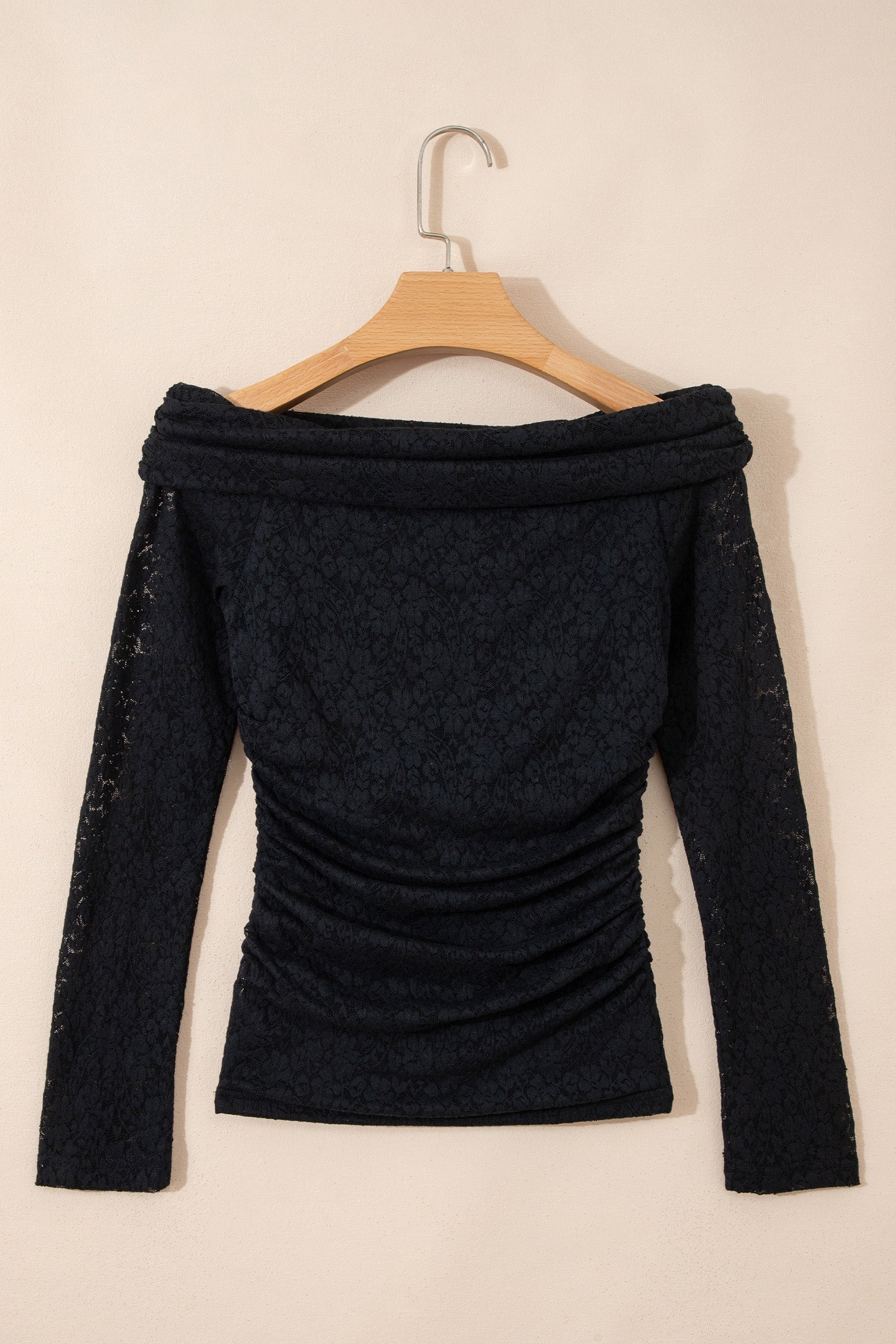 Floral Lace Off Shoulder Long Sleeve Top