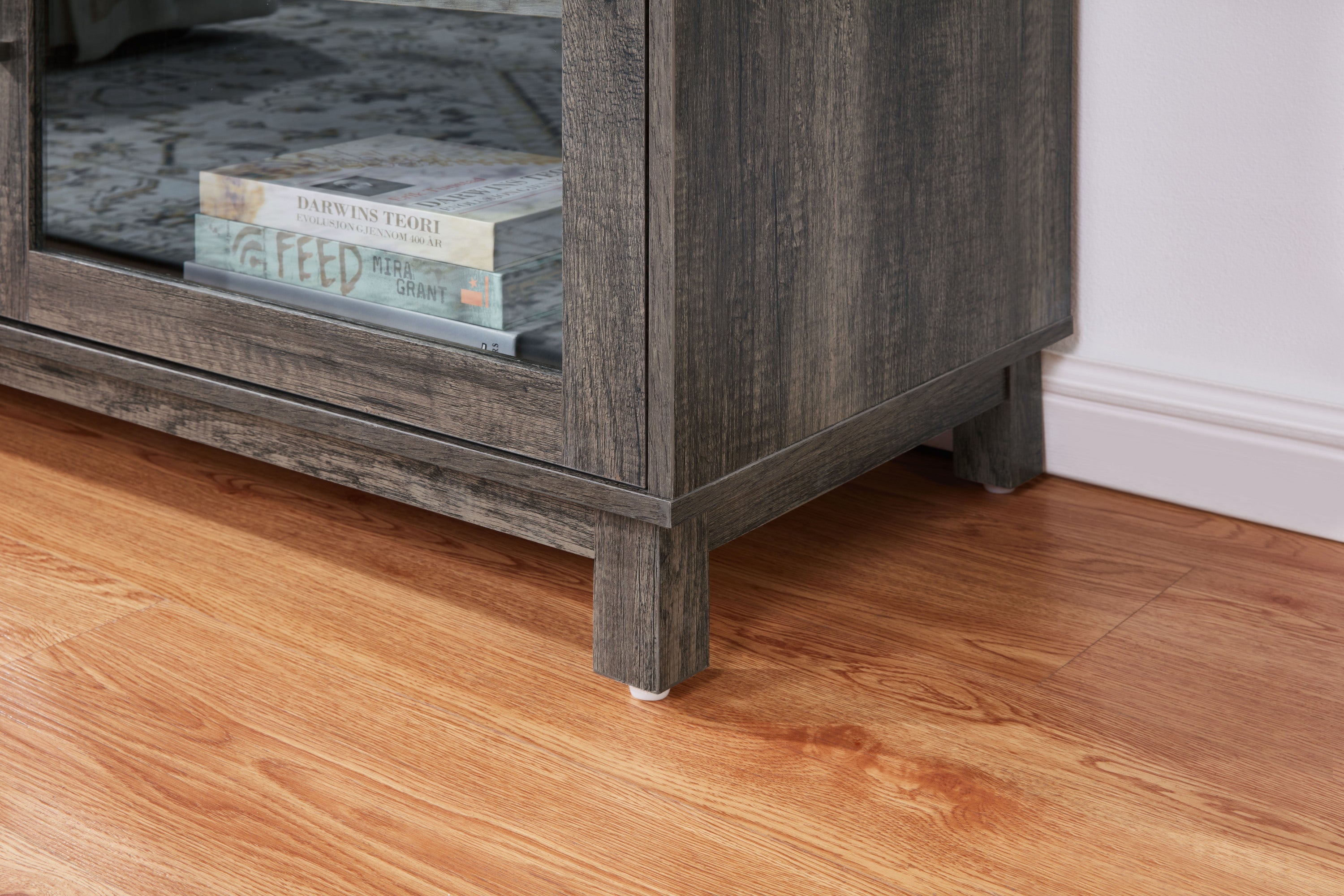 Summit 70'W Gray Walnut Finish TV Stand Console with Fireplace and Heater