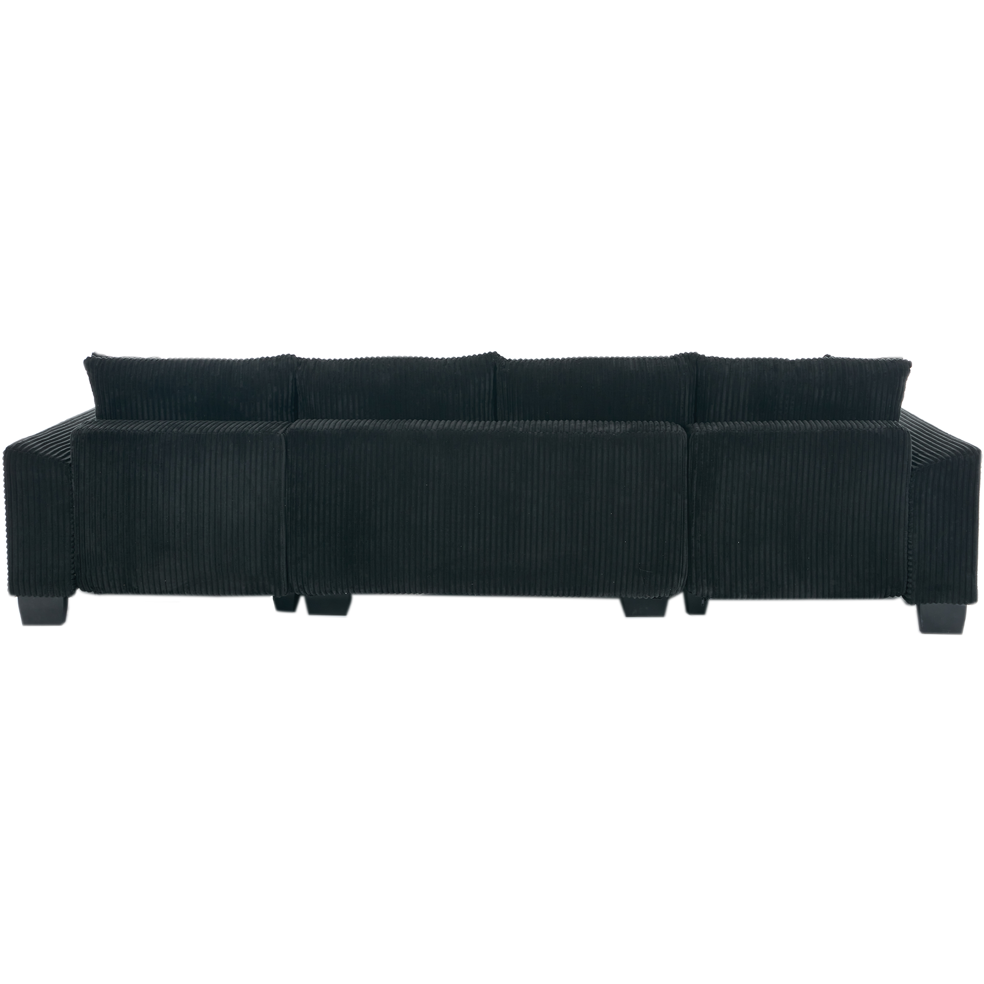 [NEW ARRIVED] [VIDEO PROVIDED]   114' Sleeper Sofa,U Shaped Sofa , Pull Out Bed,Convertible Oversize 2 in 1 Sleeper Sofa, Living Room,Upholstery Sofa Bed,Adjustable Sleeper Sofa,Corduroy,Black