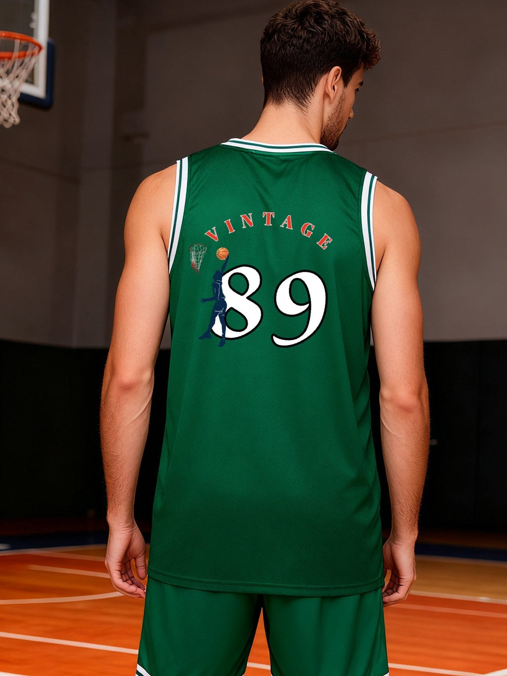 Vintage 89 Adult Green Basketball Jersey | Ships From USA