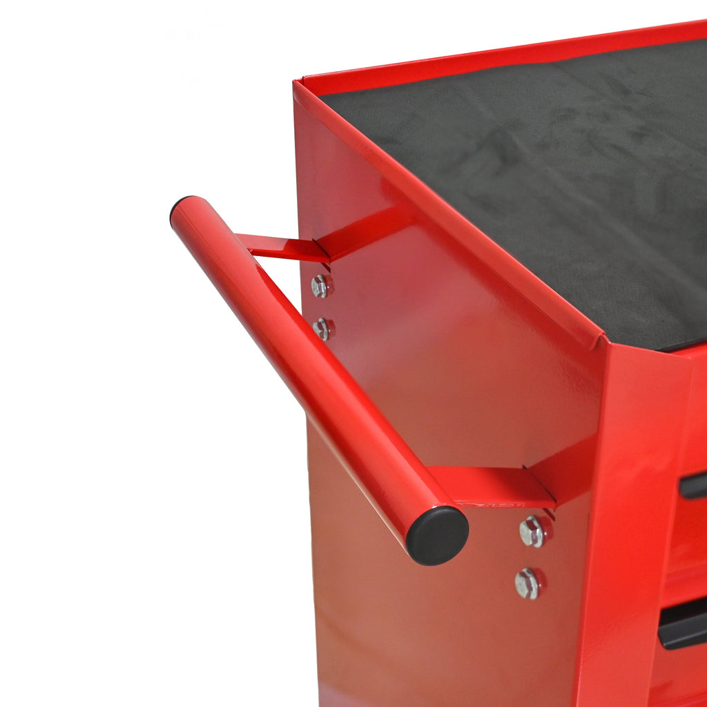 Rolling Metal Tool Chest with 7 Drawers, 20' Steel Storage Cabinet with Ball Bearing Slides, Red and Black Finish