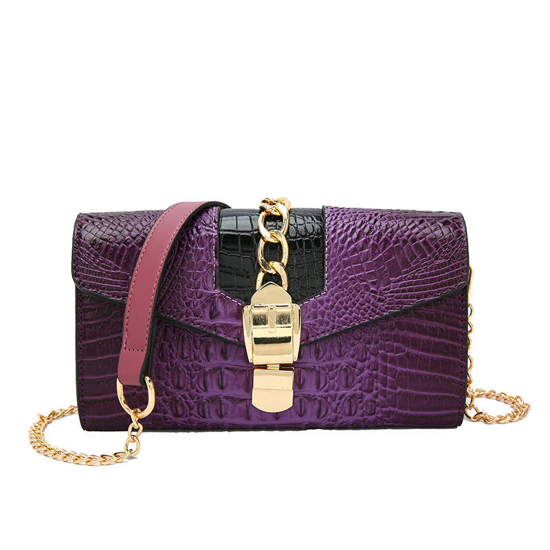 Fashion Pattern Chain Small Square Bag Retro Texture Messenger Bag
