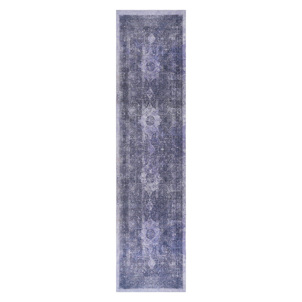 Maval - 2'6'' X 10' Washable Runner Rug - Anthracite
