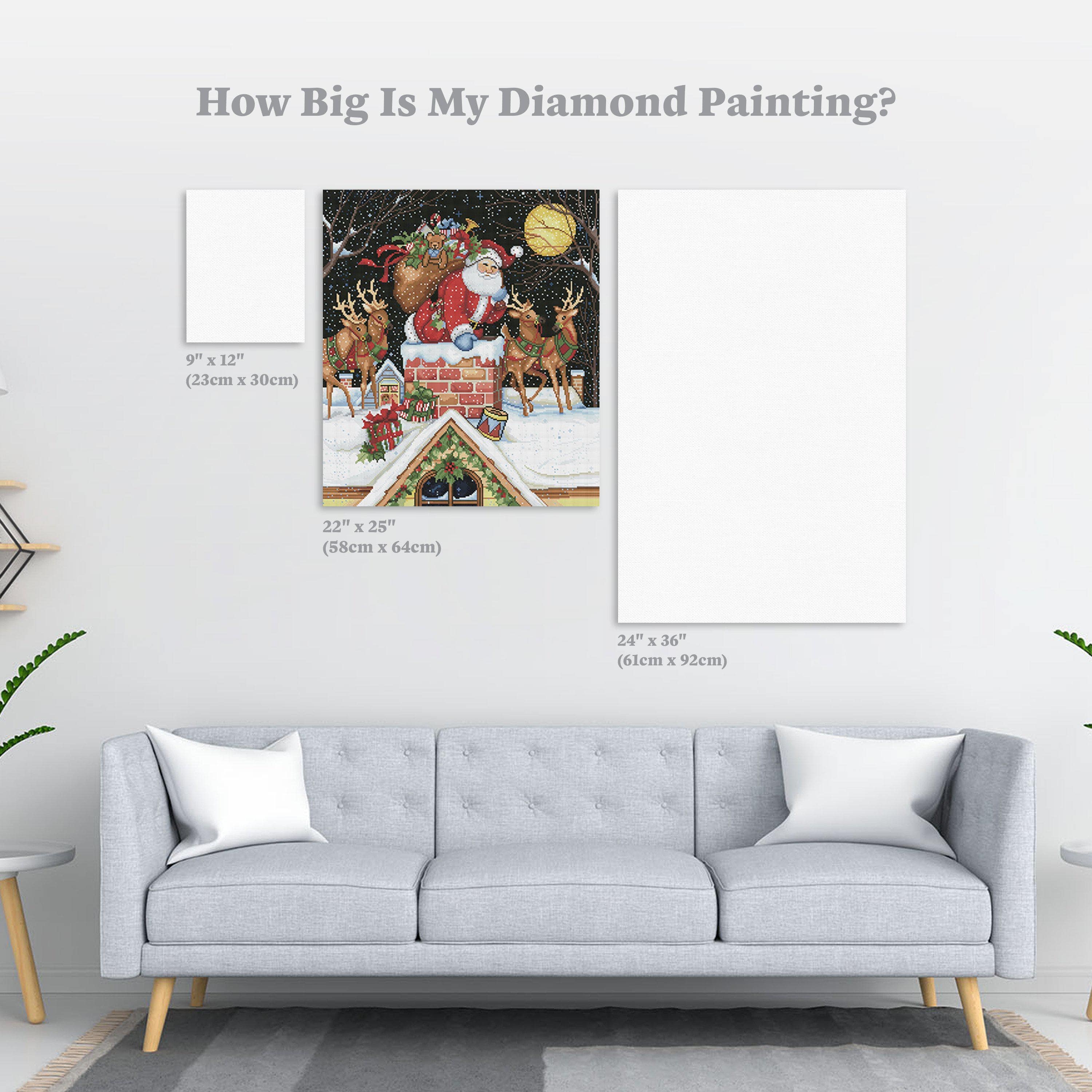Diamond Art Club – Santa in the Chimney Christmas Diamond Painting (Square Drill, 22" x 25")