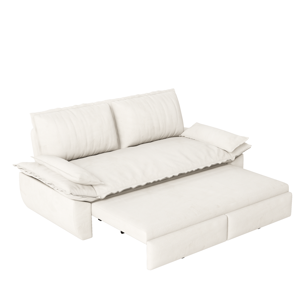 73.2' Queen Pull Out Sofa Bed,3-in-1 Convertible Sleeper Sofa,Multi-Functional Velvet Loveseat Bed