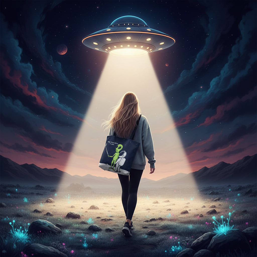 Funny Alien, Show Those Idiots I Exist Tote Bag Medium