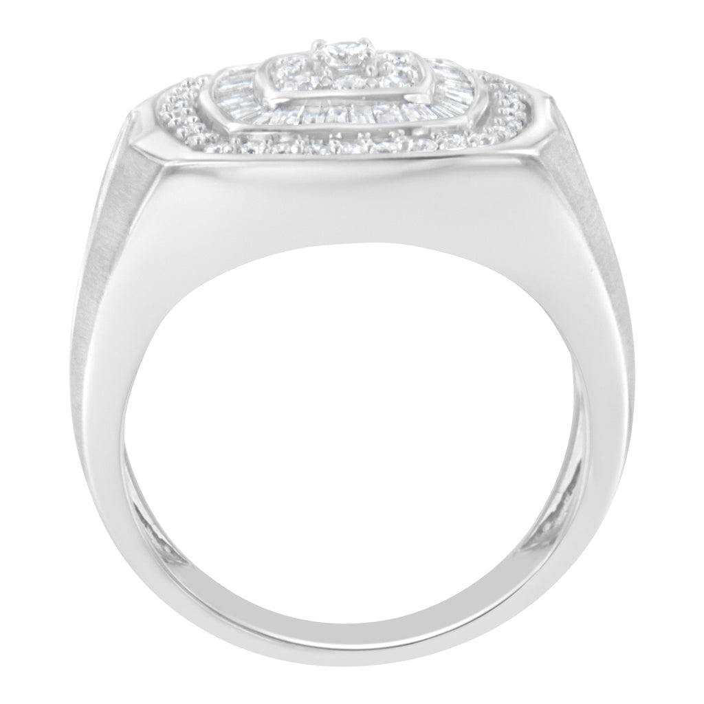 14K White Gold Men's Diamond Band Ring (1 cttw, H-I Color, SI1-SI2 Clarity)