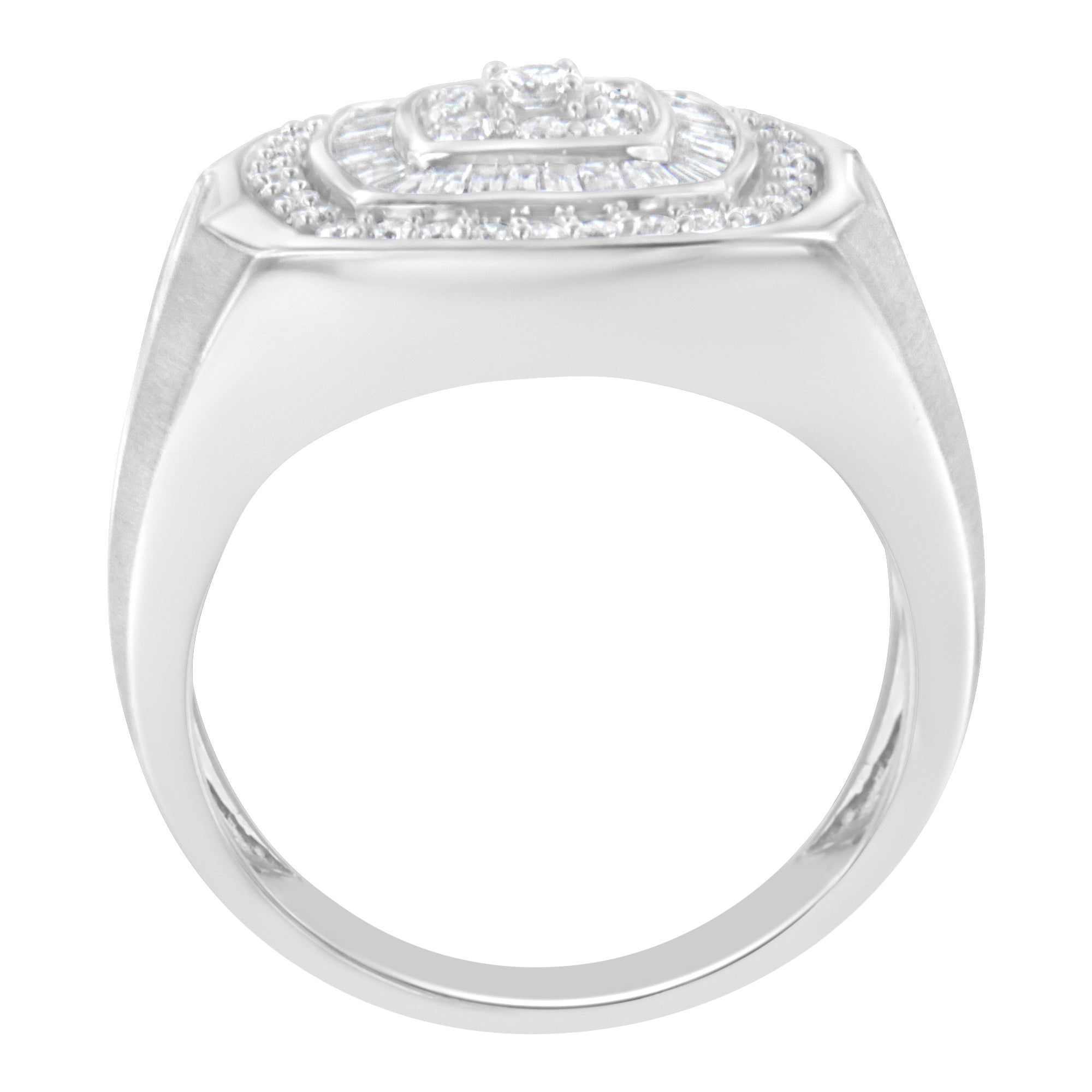 14K White Gold Men's Diamond Band Ring (1 cttw, H-I Color, SI1-SI2 Clarity)