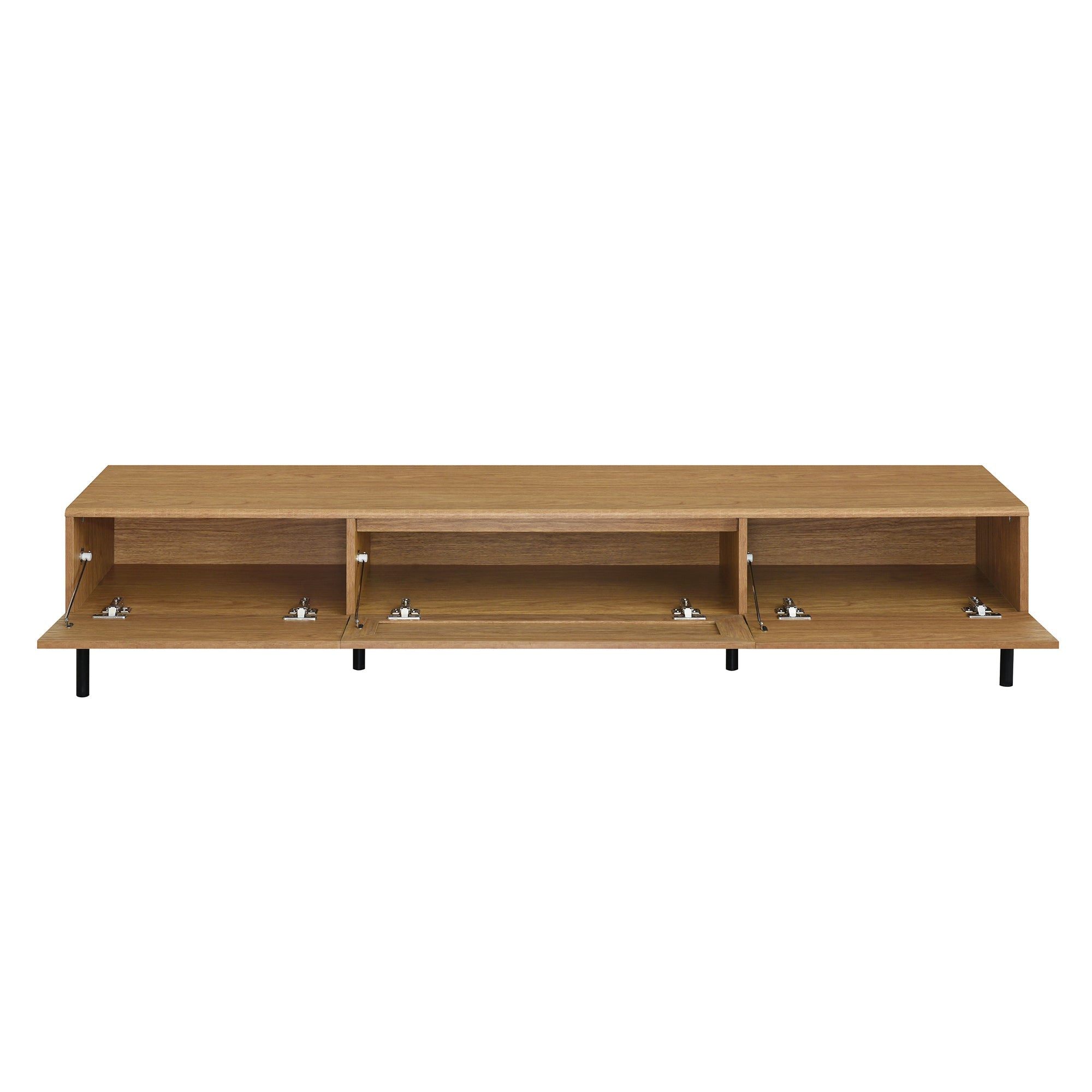 Boho TV Stand for TVs up to 80'' , Modern Farmhouse Media Console, Entertainment Center with Metal Legs, TV Cabinet for Living Room, Home Theatre
