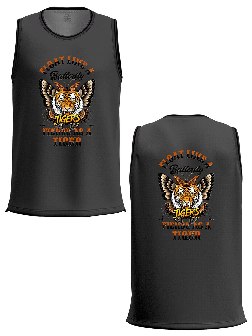 Float Like a Butterfly Fierce as a Tiger Adult Dark Grey Basketball Jersey | Ships From USA