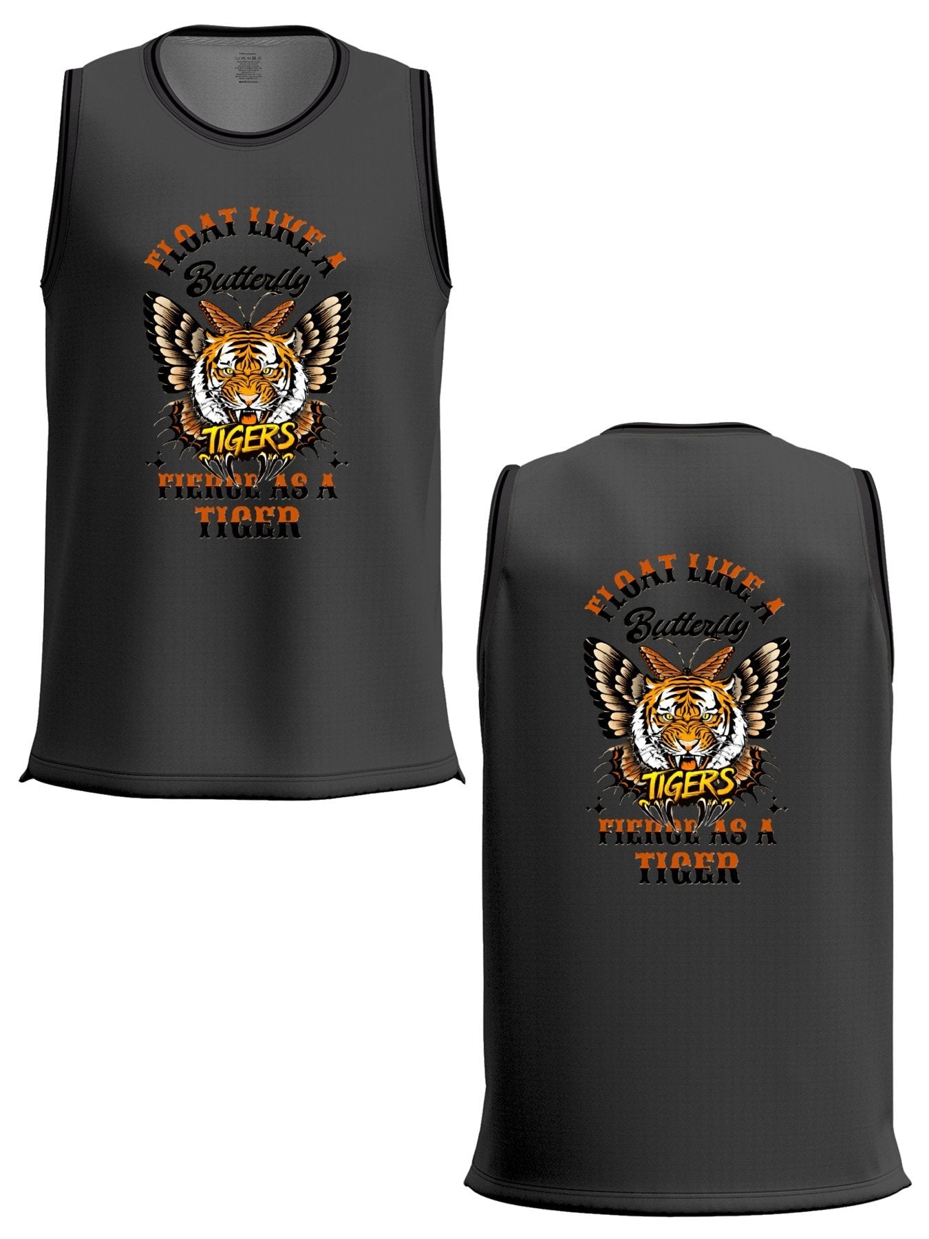 Float Like a Butterfly Fierce as a Tiger Adult Dark Grey Basketball Jersey | Ships From USA