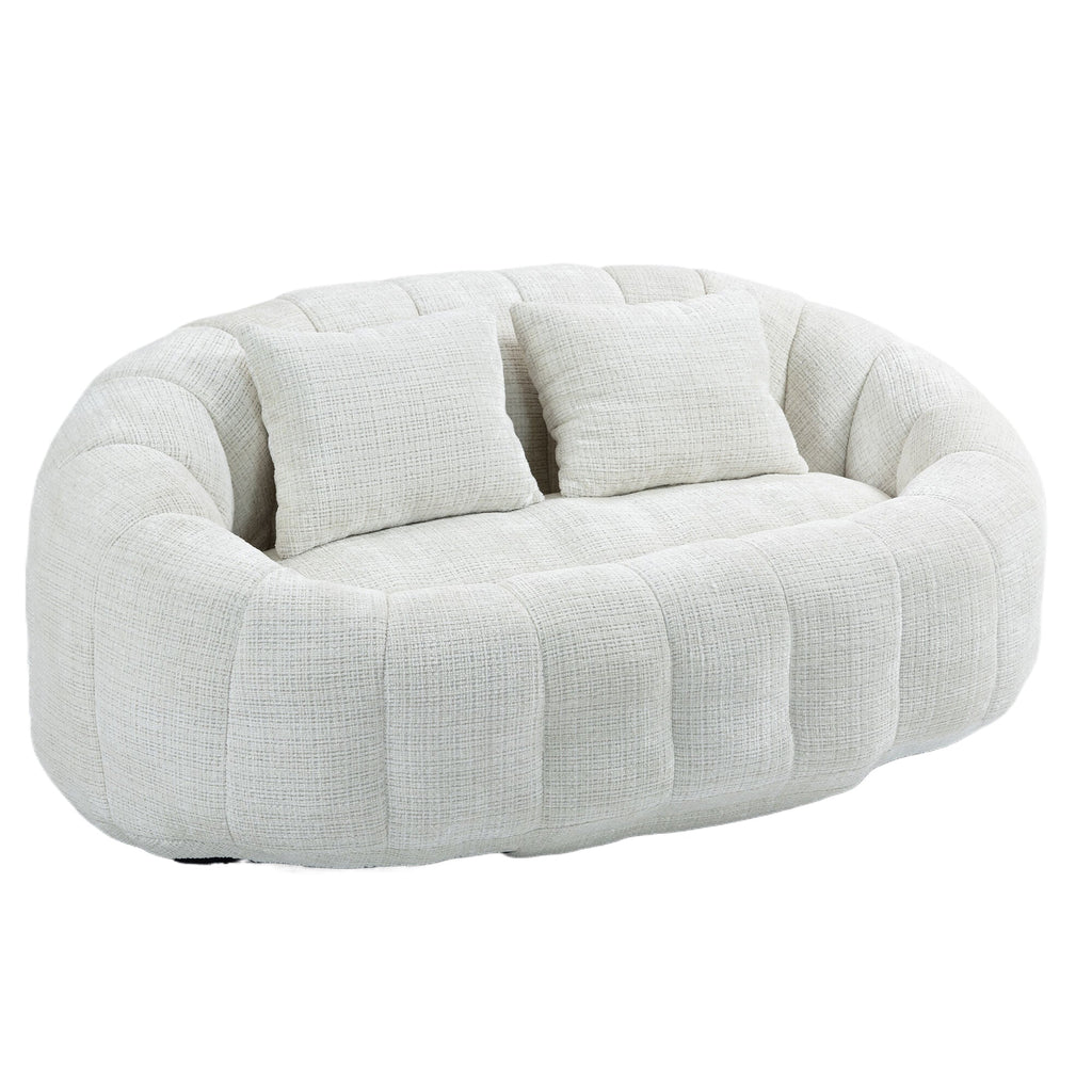 Bean Bag sofa Lazy Sofa Durable Comfort Lounger High Back Bean Bag Chair Couch for Adults and Kids, Indoor & Outdoor, Accent Floor Soft Lounge Chair  (Beige chenille)
