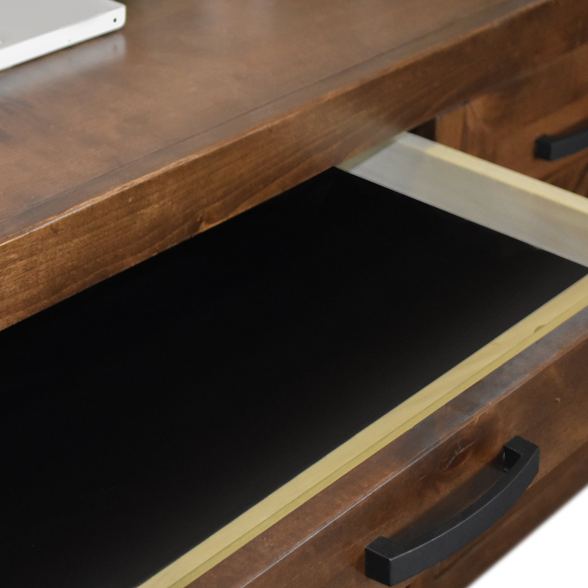 71 inch Executive Desk, No Assembly Required, Whiskey Finish