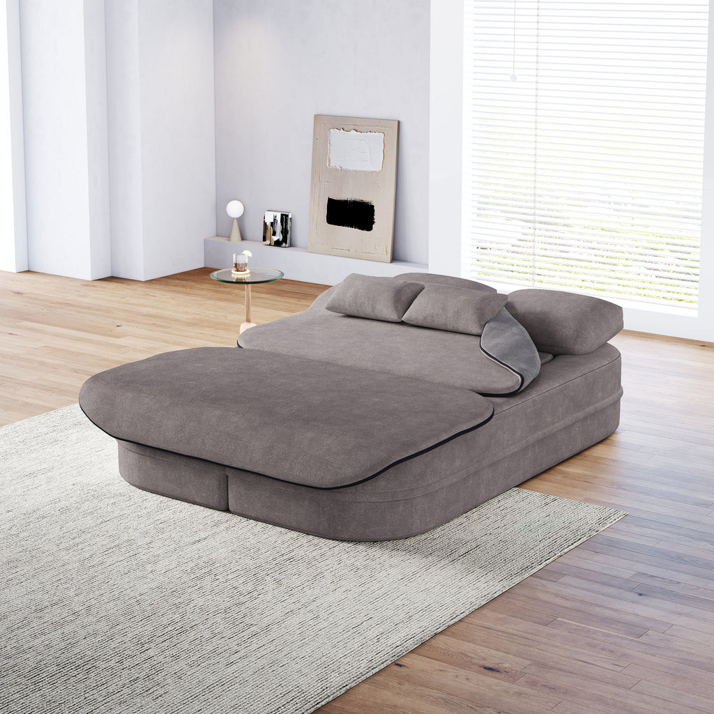 75''2-in-1 Foldable Sofa,Convertible Sleeper Foam Sofa Bed with Multi Functional Blanket, Chenille Floor folding sofa bed,  Floor Sofa Lounge Sofa for Living Room Bedroom Lounge Studio