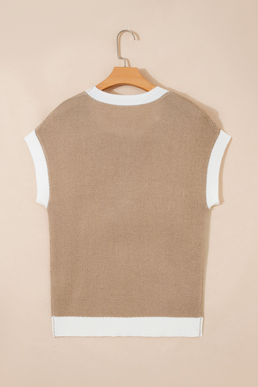 Western Horseshoe Contrast Trim Short Sleeve Sweater