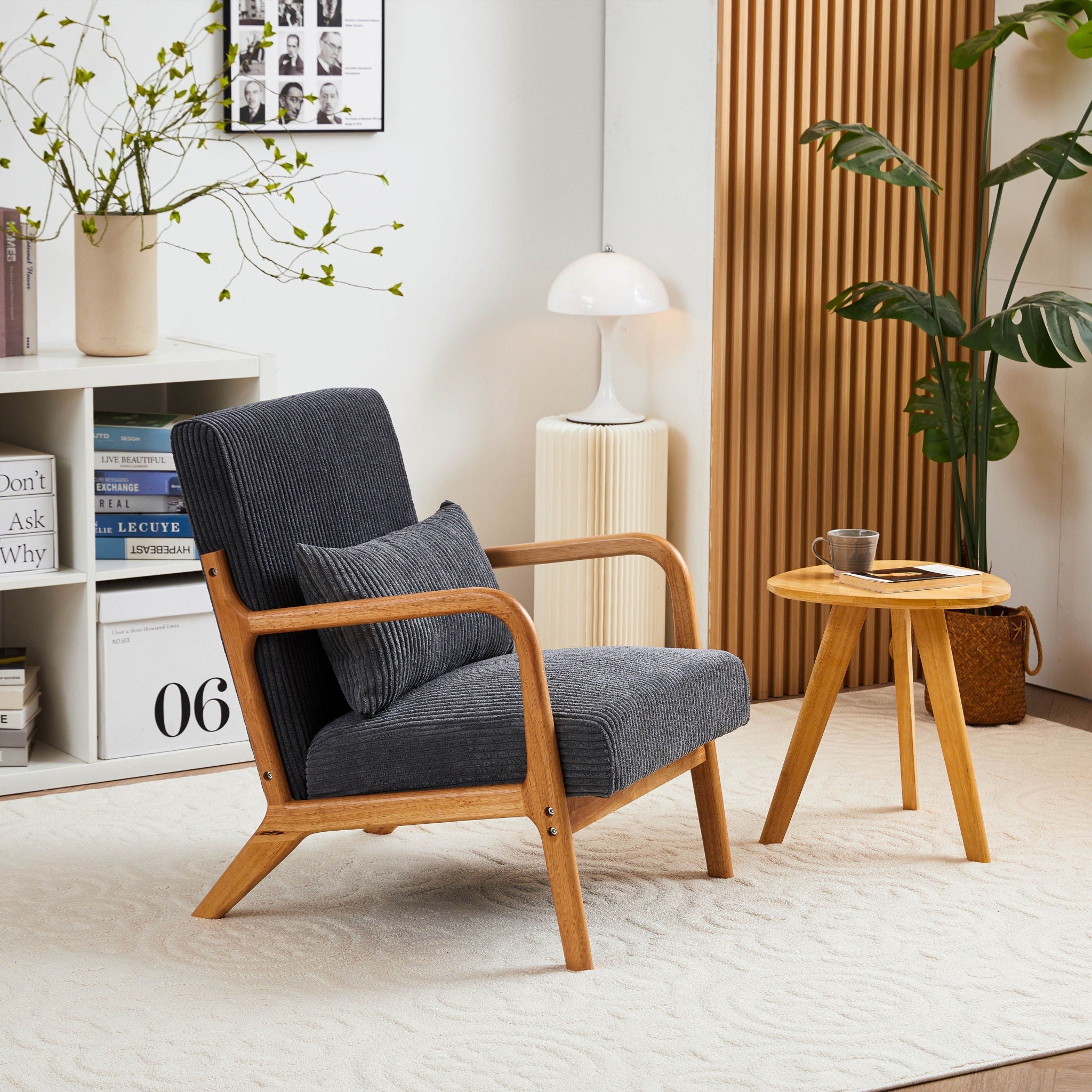 Accent Arm Chair With Pillow Upholstered