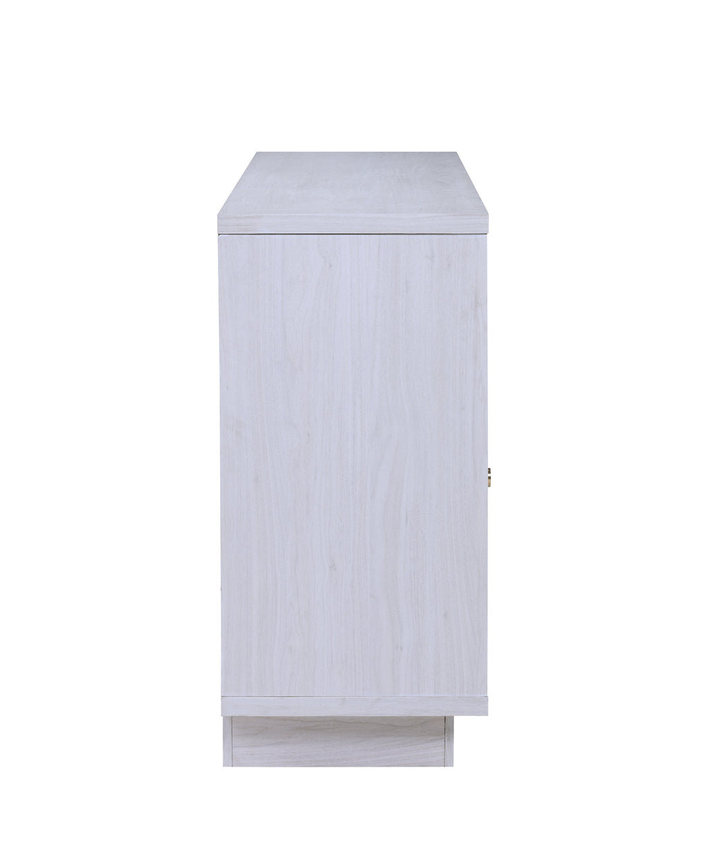 Ambrose 70'W White Walnut Finish Fireplace Console TV Stand with Heater, LED Light, Cabinets, Shelves