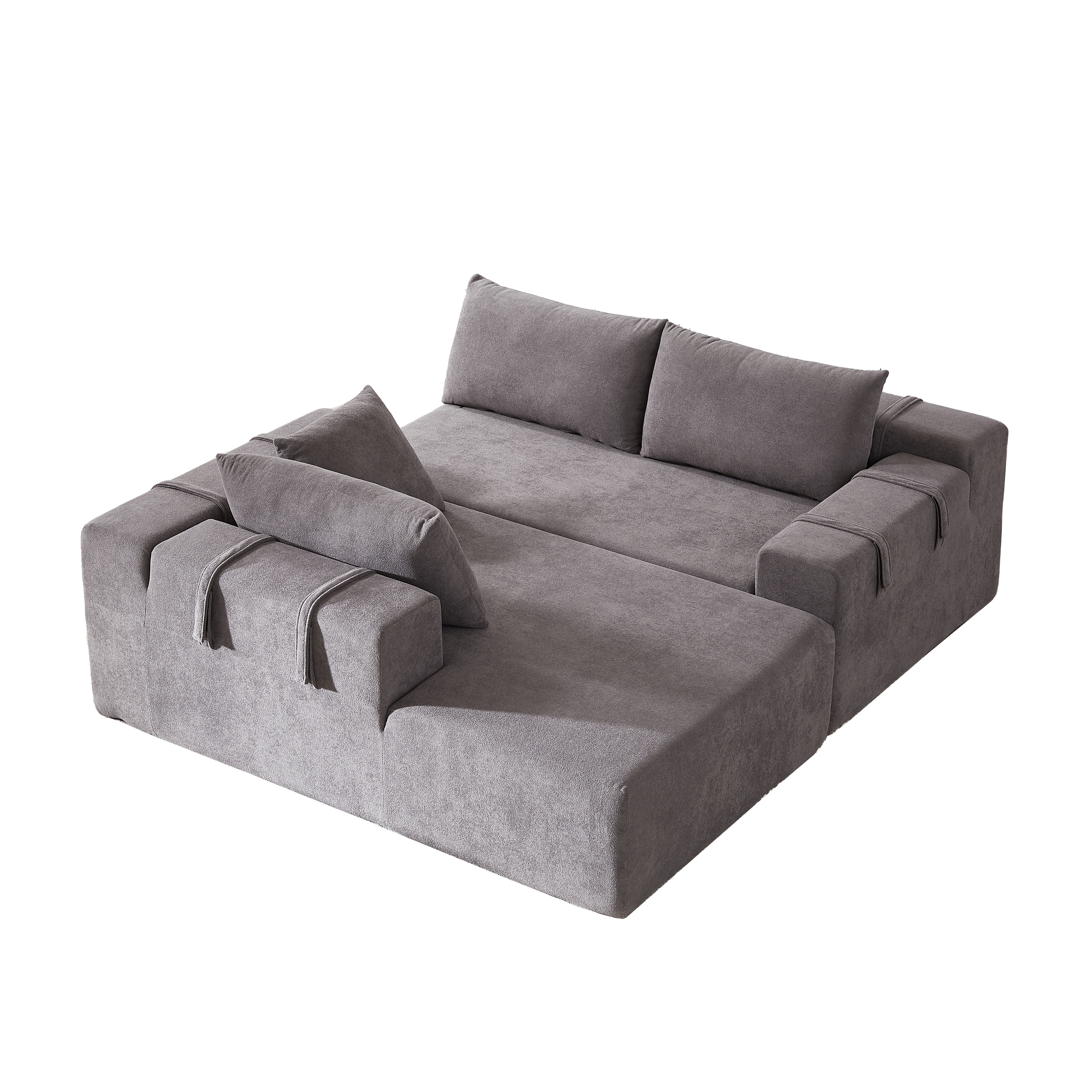 Modern Chenille Upholstered Sectional Sofa Couch Set,Modular 108' L Shaped Sectional Living Room Sofa Set With 6 Pillows,Free Combination Sofa Couch for Living Room,Bedroom(Left Chaise)W834P240001
