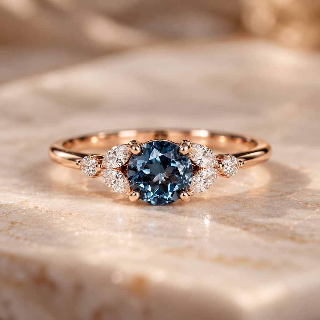 ELB Exclusive Blue Laurel custom ring hero image