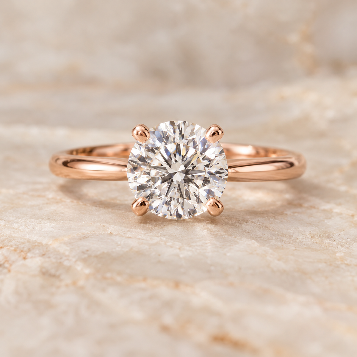 ELB Exclusive Evren Round Solitaire Custom Ring AI-rendered ELB concept mockup