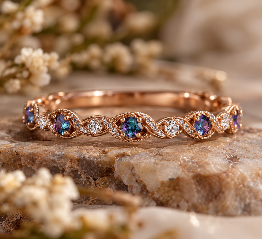 ELB Exclusive Heirloom Rope Stackable Custom Ring AI concept mockup