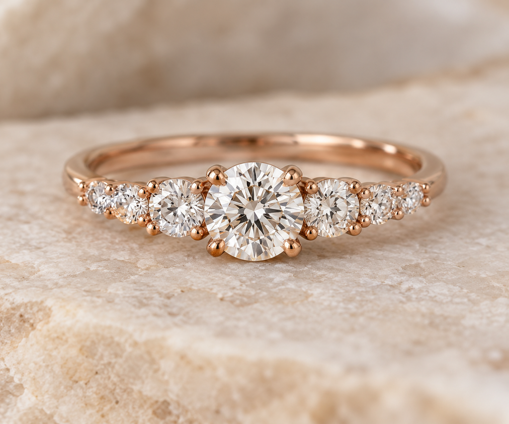 ELB Exclusive Lyra Graduated Round Custom Ring AI-rendered ELB concept mockup