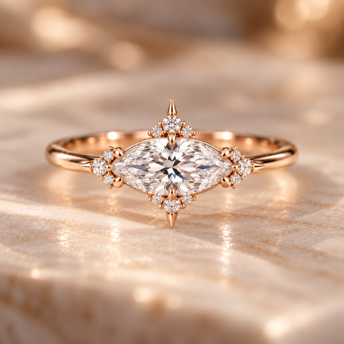 ELB Exclusive North Star East-West Marquise Custom Ring hero image