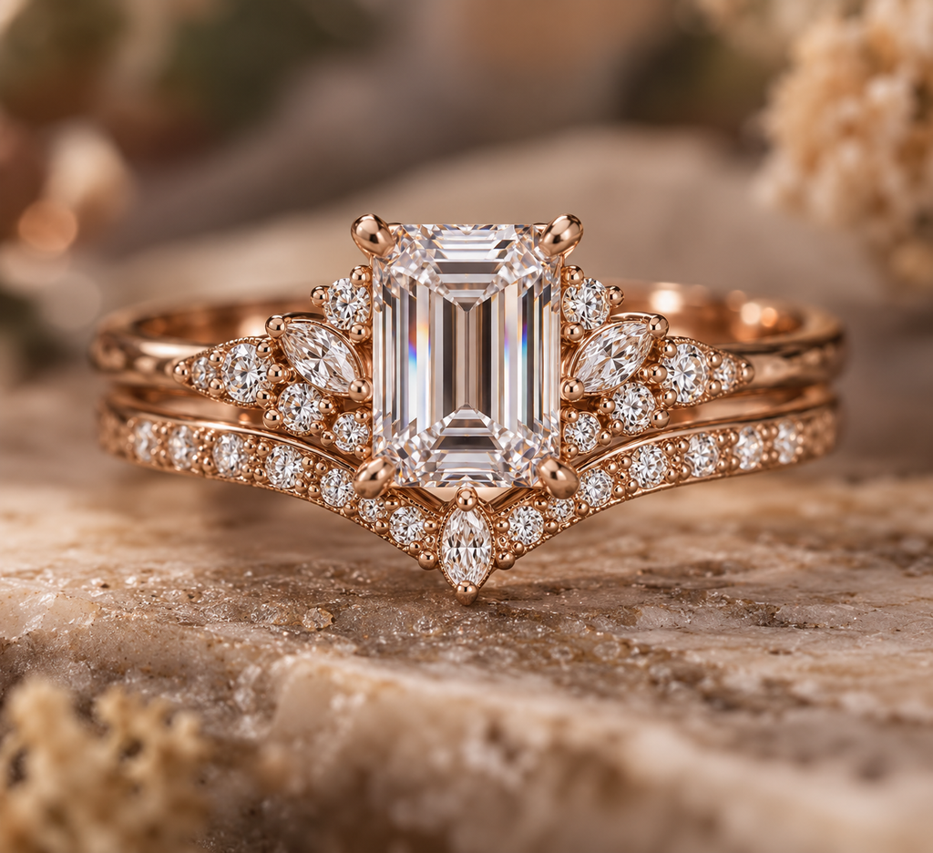 ELB Exclusive Nova Emerald Custom Ring AI concept mockup