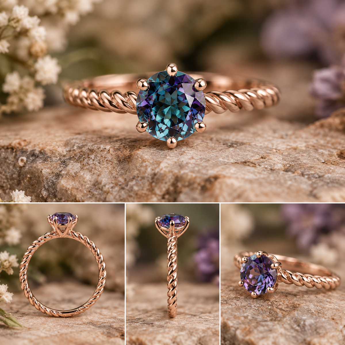 ELB Exclusive Rowan Rope Solitaire Custom Ring AI concept mockup