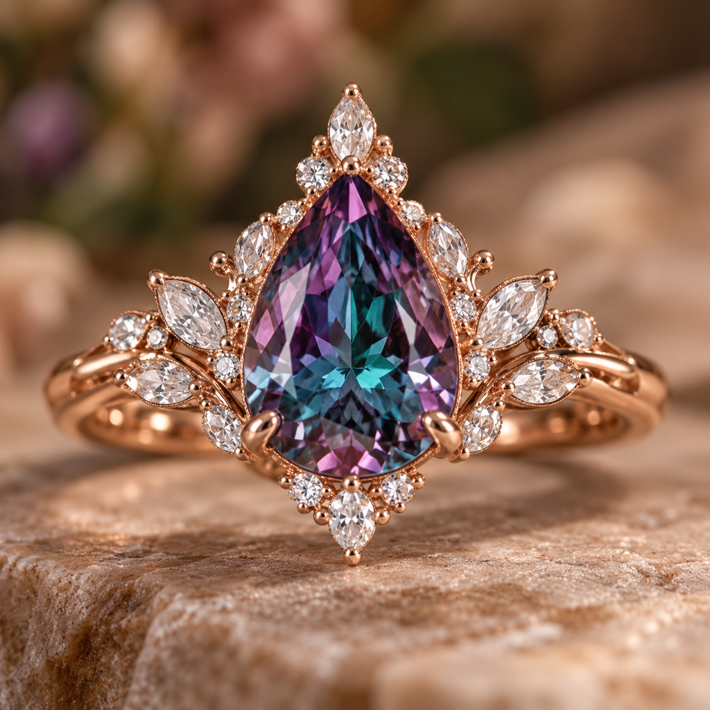ELB Exclusive Seraph Pear Custom Ring AI concept mockup