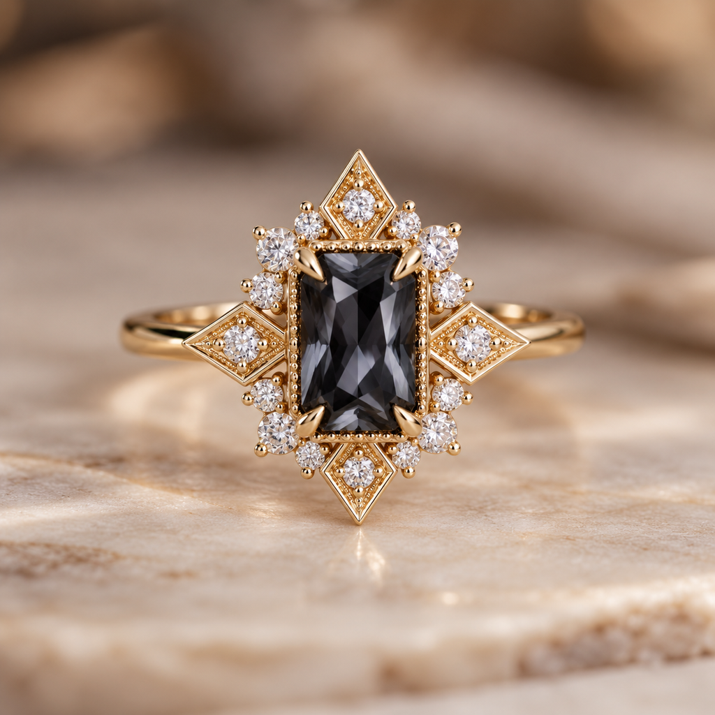 ELB Exclusive Smoke and Ember geometric custom ring hero image