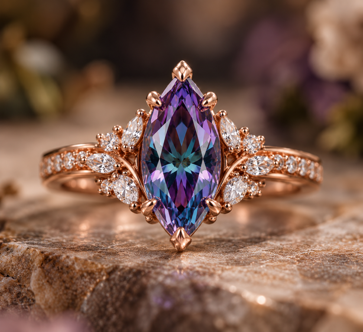 ELB Exclusive Vesper Marquise Custom Ring AI concept mockup