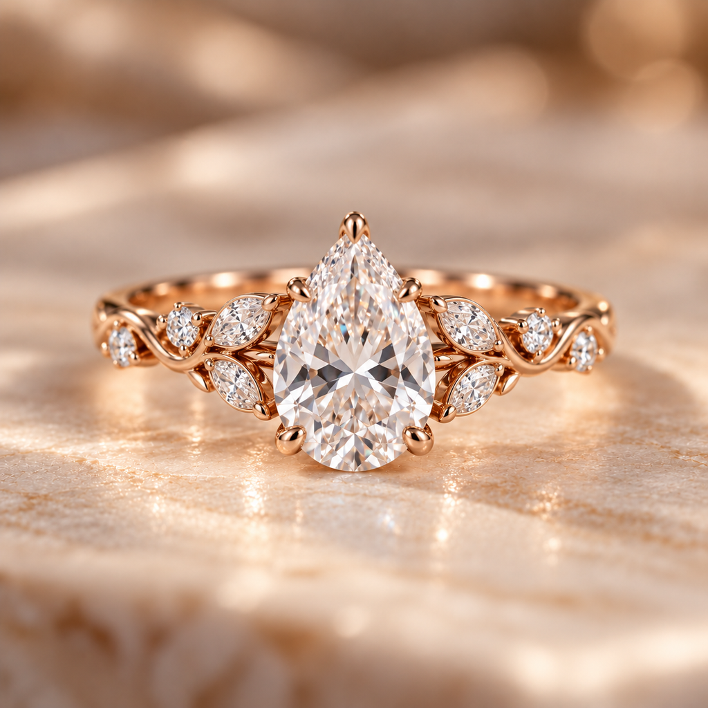 ELB Exclusive Vine & Vow Pear Custom Ring hero image