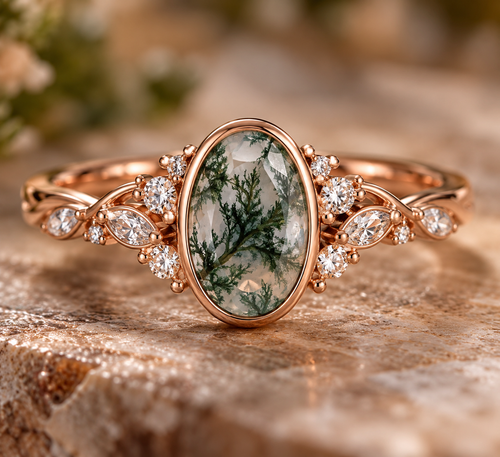 ELB Exclusive Wren Oval Bezel Custom Ring AI concept mockup