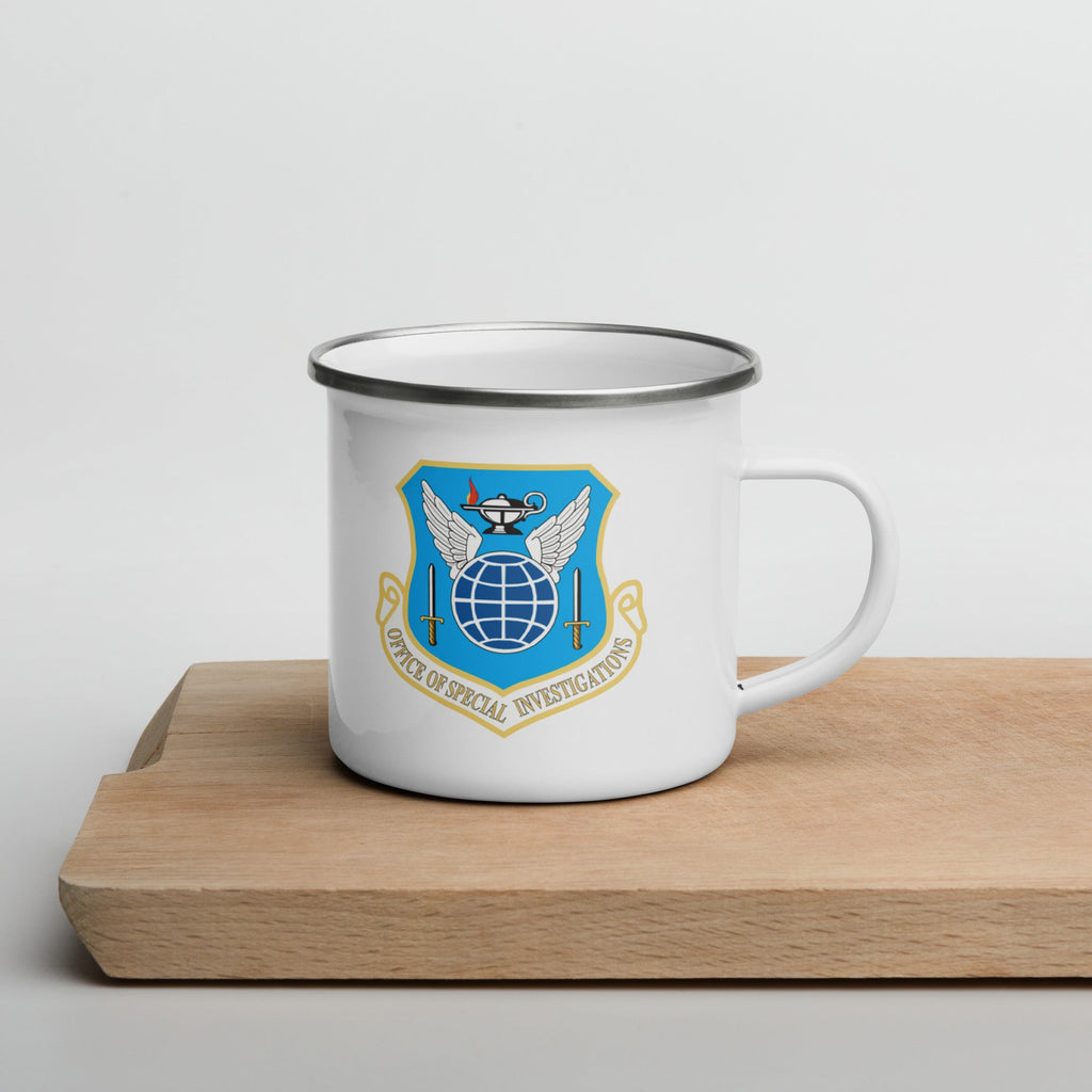 AFOSI Retired Badge and Shield - Enamel Camp Mug - White