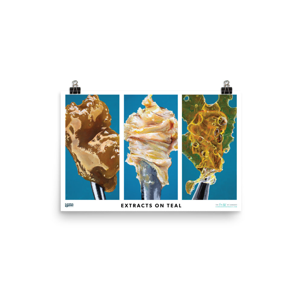 Extracts on Teal Poster