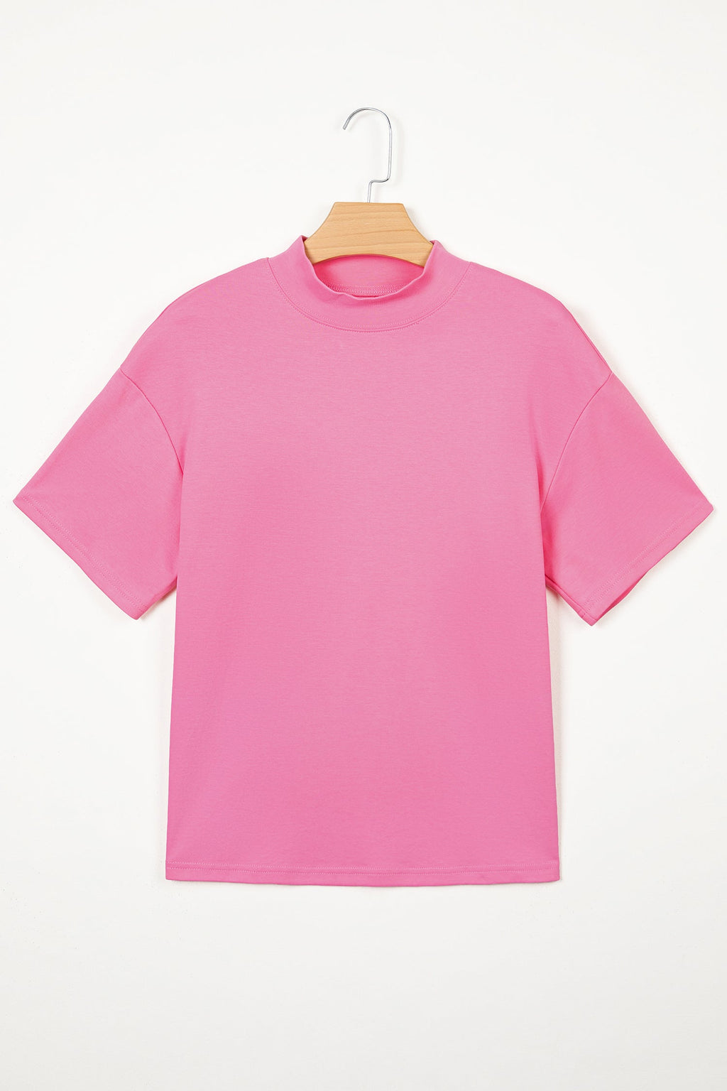 Oversized Solid Color High Neck Tee