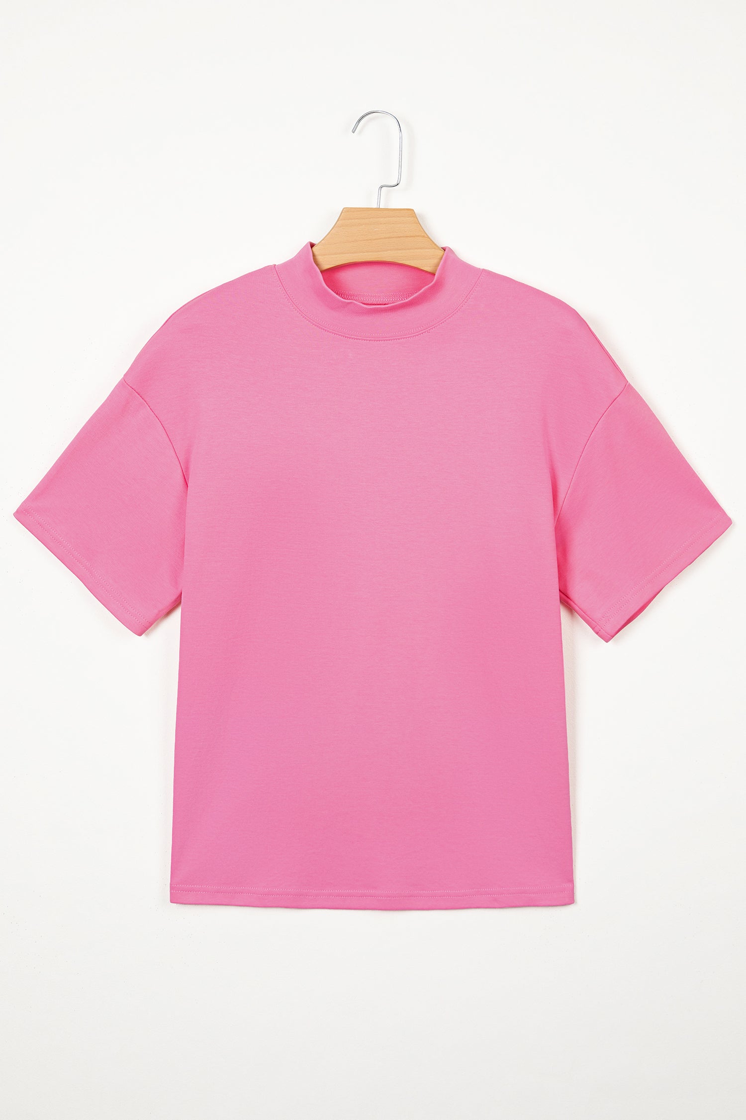 Oversized Solid Color High Neck Tee