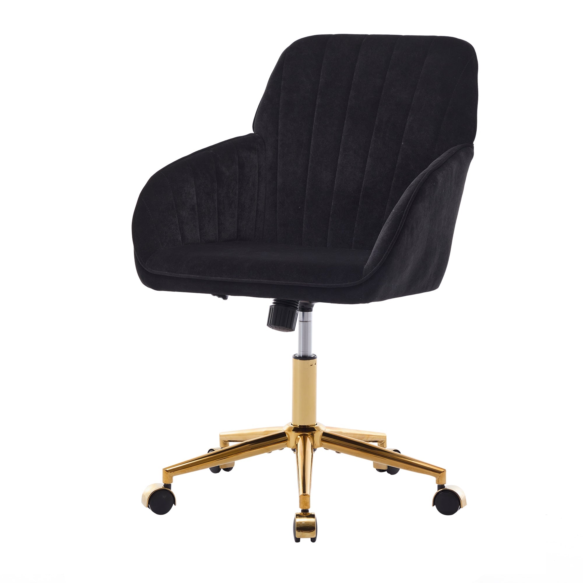 TY Adjustable Office Chair, Ergonomic Swivel Chair, Black Velvet, Comfortable for Long Sitting