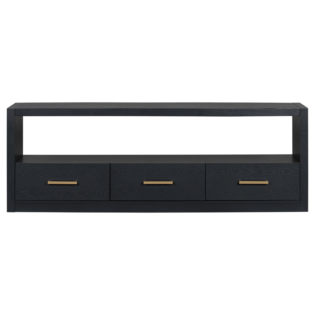 Mirod Stylish TV Stand with Ample Storage,Classic Design with Three Drawers and Spacious Surface,Minimalist Metal Handles,Versatile as TV Console or Side Cabinet