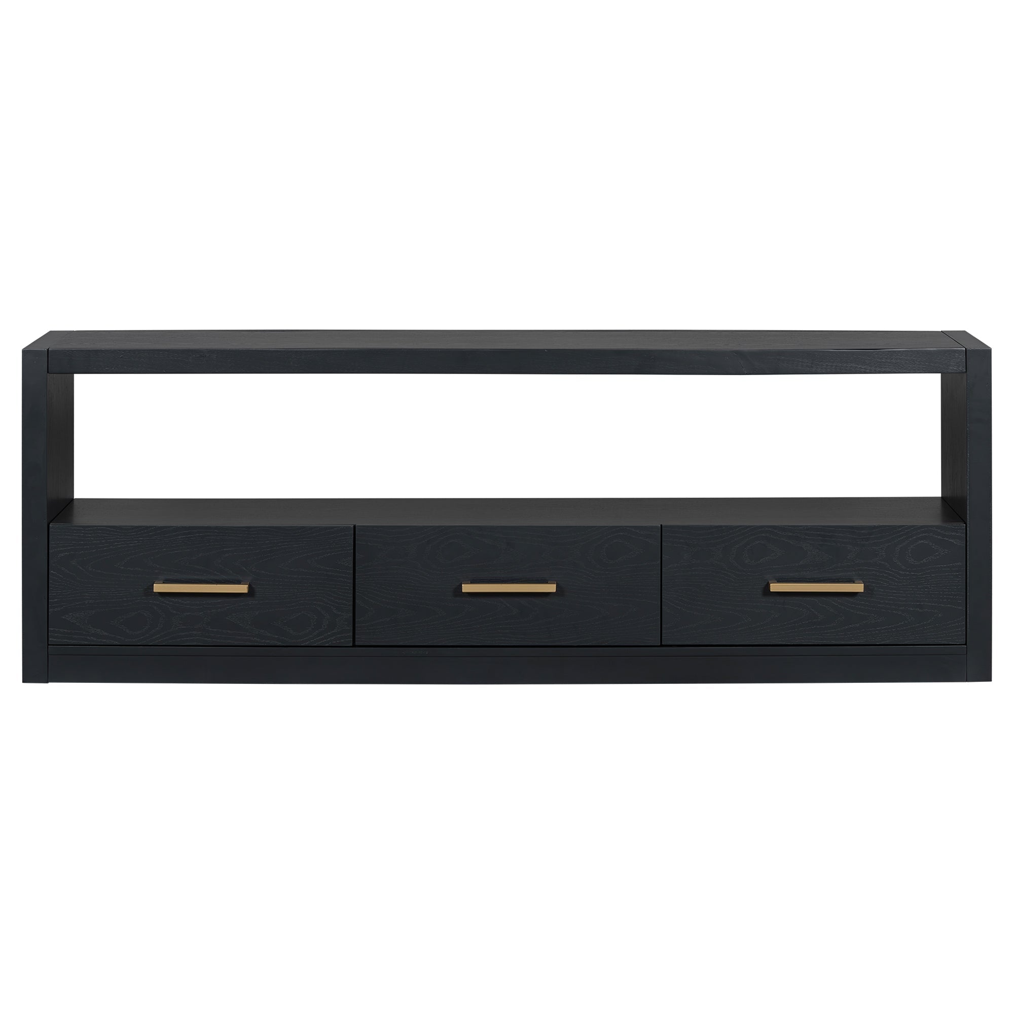 Mirod Stylish TV Stand with Ample Storage,Classic Design with Three Drawers and Spacious Surface,Minimalist Metal Handles,Versatile as TV Console or Side Cabinet