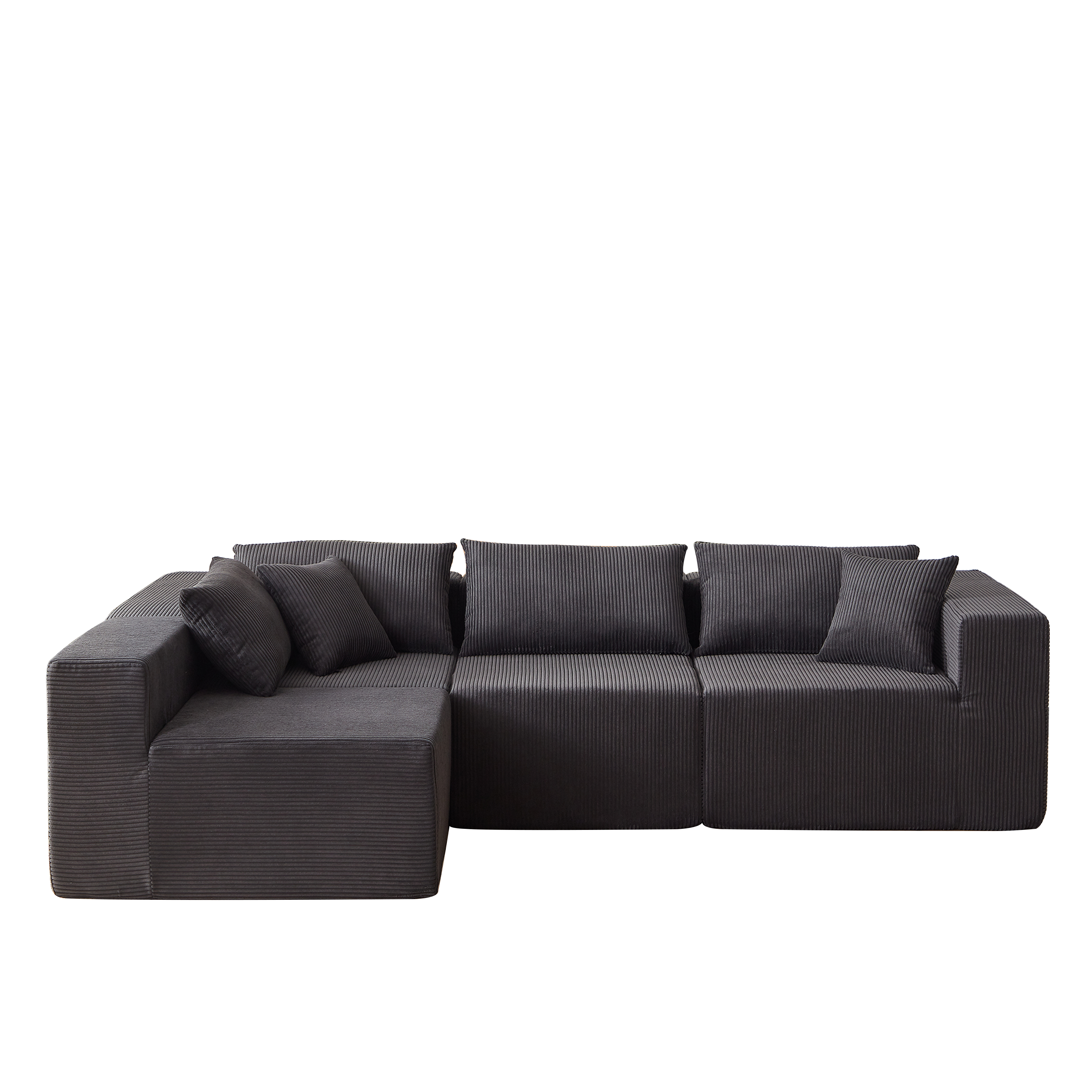104-Inch Corduroy  Modular L Shaped Sectional Sofa,Luxury Floor Couch Set,Upholstered Indoor Furniture,Foam-Filled Compressed Sofa for Living Room,Bedroom,4 PC Free Combination