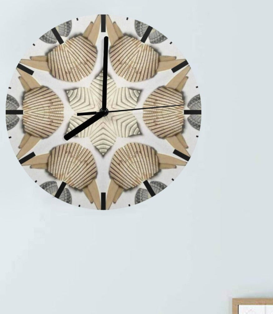 Seashell Pattern Wall Clock (Made in USA)