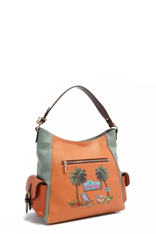 Nicole Lee Sun And Sand Hobo Handbag Pebbled Vegan Leather