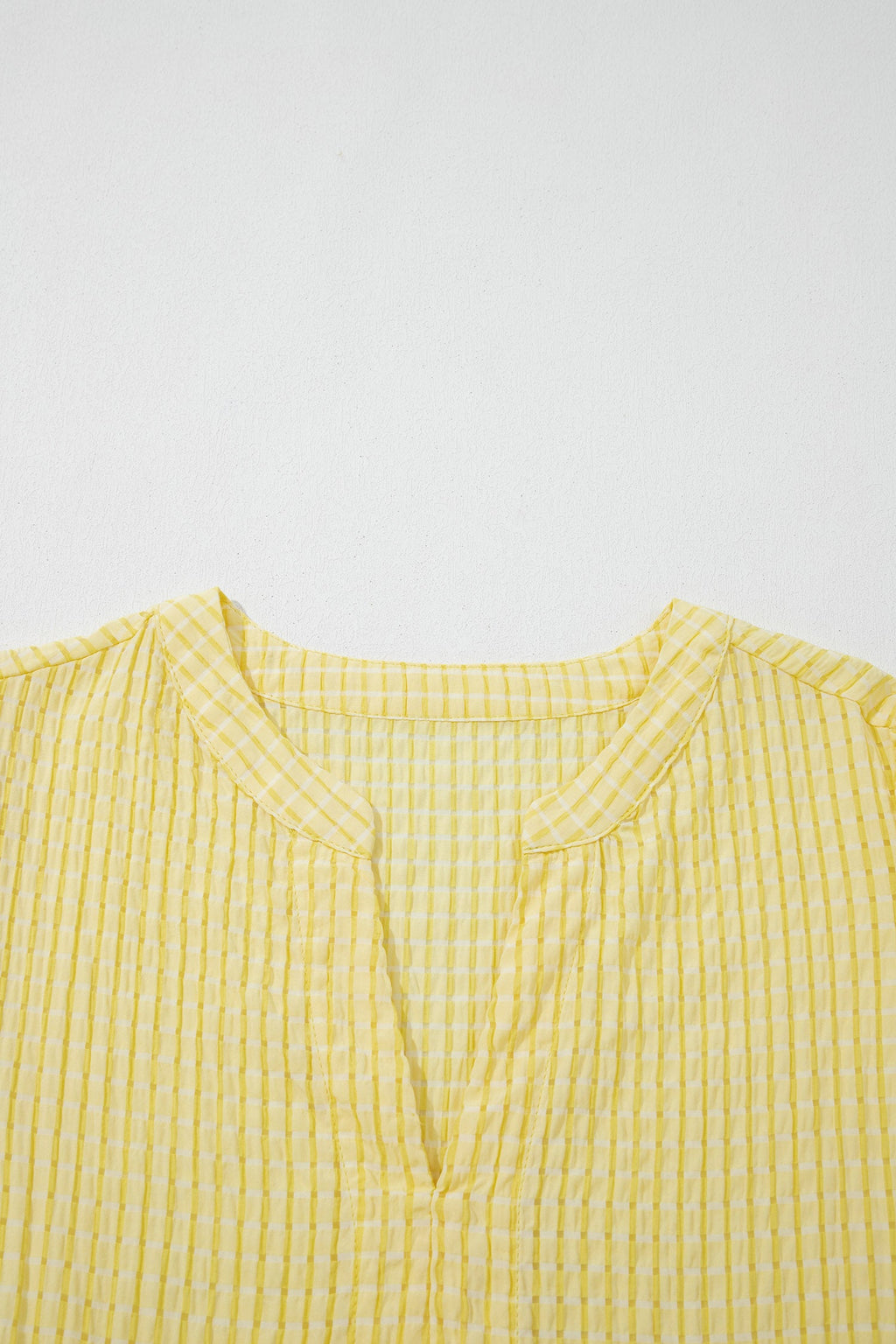 Gingham Textured Bow Tie Tiered Midi Dress