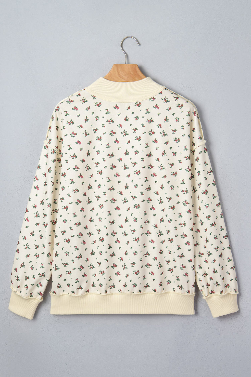 Plus Size TEXAS Embroidered Floral Mock Neck Sweatshirt