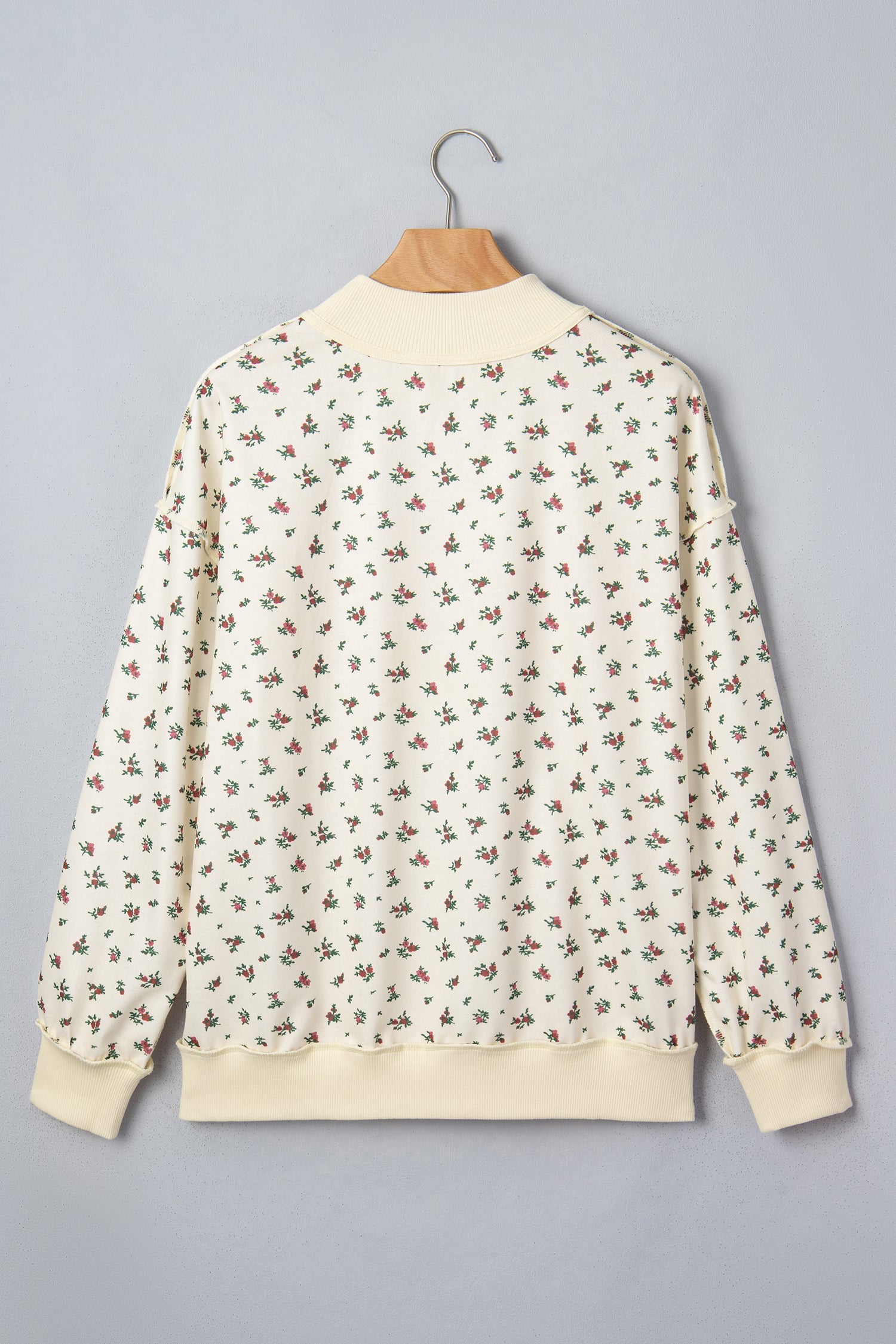 Plus Size TEXAS Embroidered Floral Mock Neck Sweatshirt